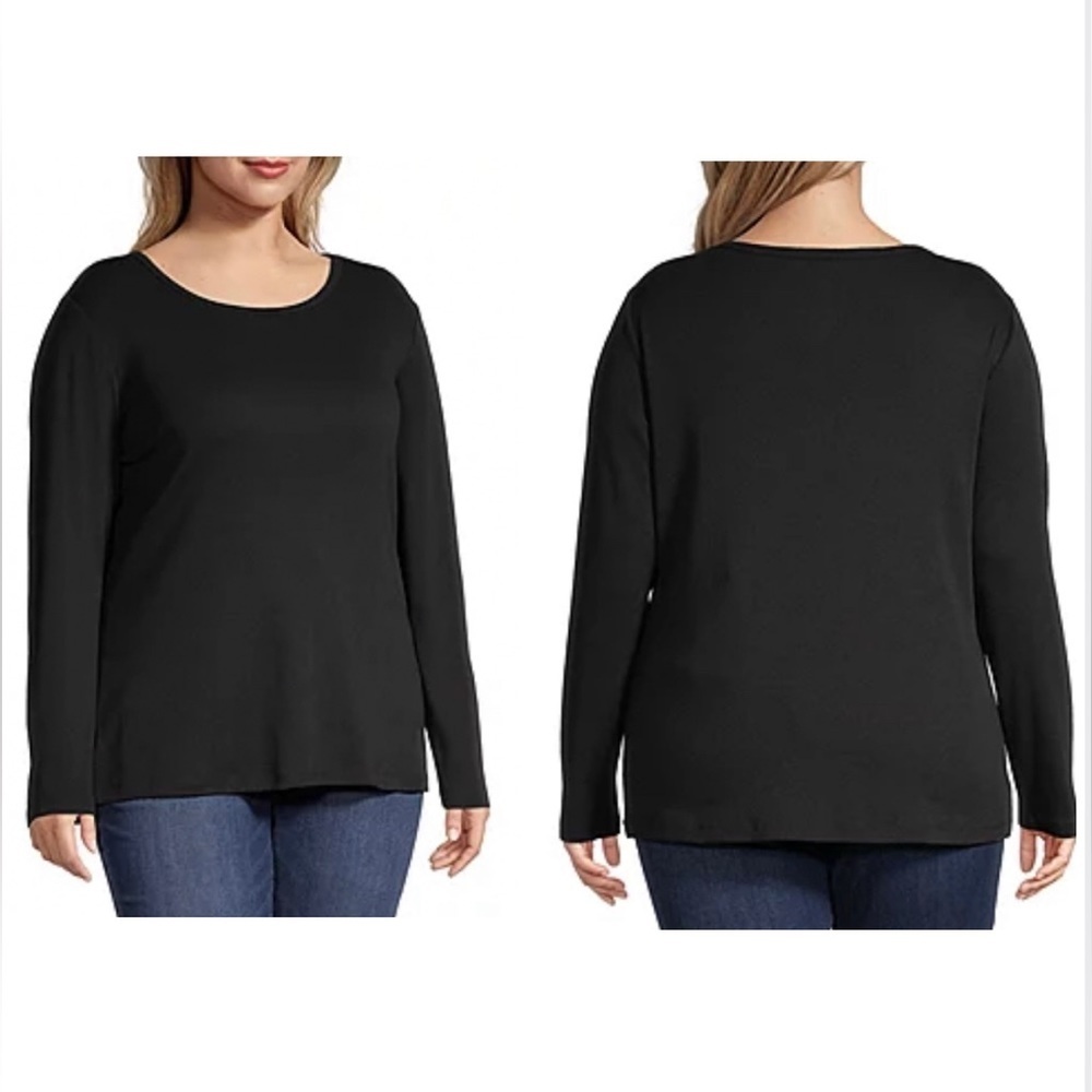 ⚓️ ST. JOHN’S BAY Essential Black Tee in Rib Fabric - Picture 7 of 9